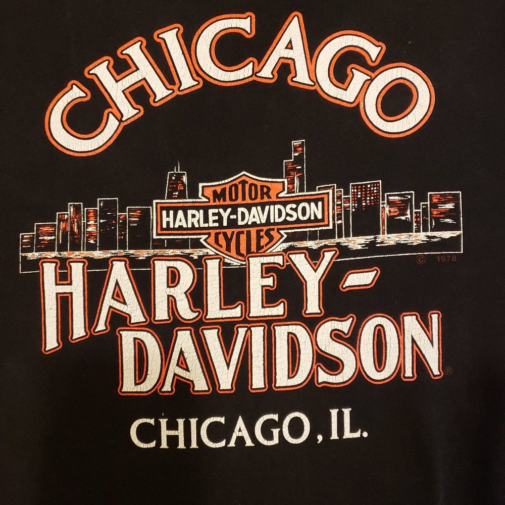 Vintage Harley-Davison Chicago Graphic T Shirt